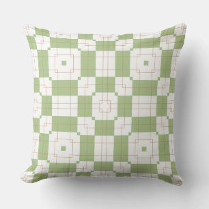 Coussin Design géométrique Sage Green et White