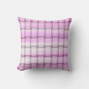 Coussin Design graphique à bandes rétro rose