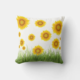 Coussin Design graphique de tournesol brillant et élégant