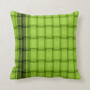 Coussin Design graphique rétro à bandes vertes de citron v