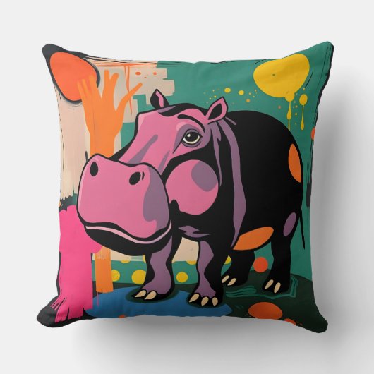 Coussin Design hippo dynamique (Recto)