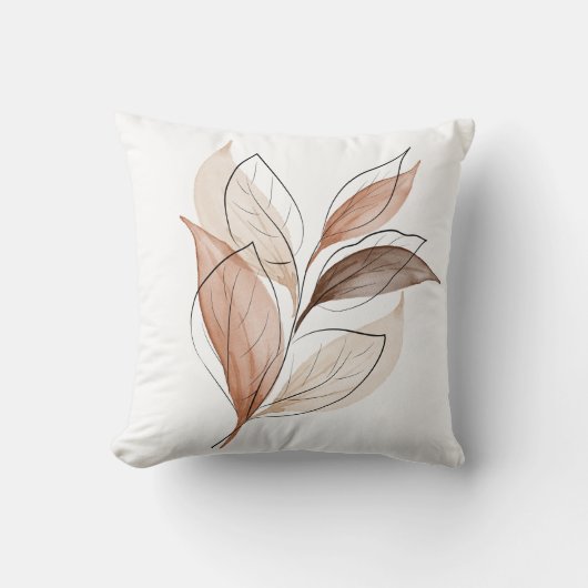 Coussin Design minimal à l'aquarelle aux tons terreux (Recto)