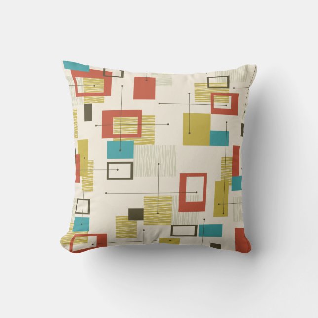 Coussin design moderne du milieu du siècle (Recto)