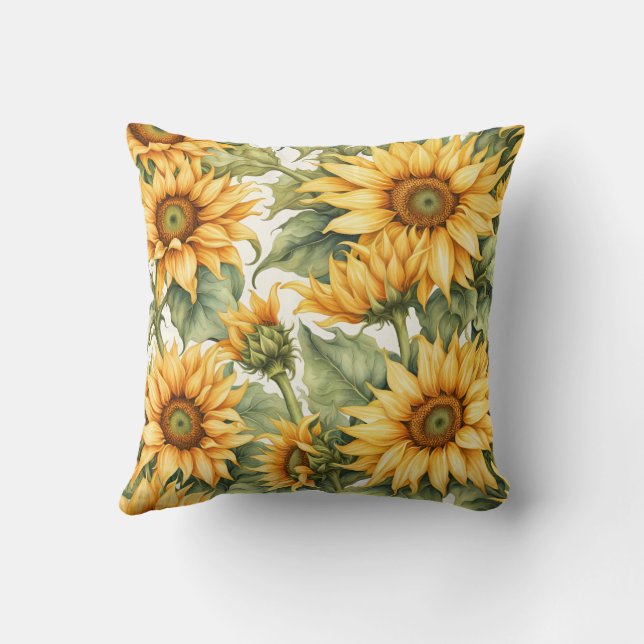 Coussin Design Motif d'art Sunflower (Verso)