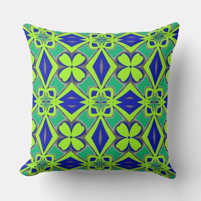 Coussin Design motif de tissu multicolore moderne (Recto)