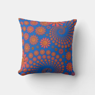 Coussin Design orange et bleu