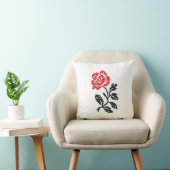 Coussin Design original de fleur à point croisé | Rose rou (Chaise)