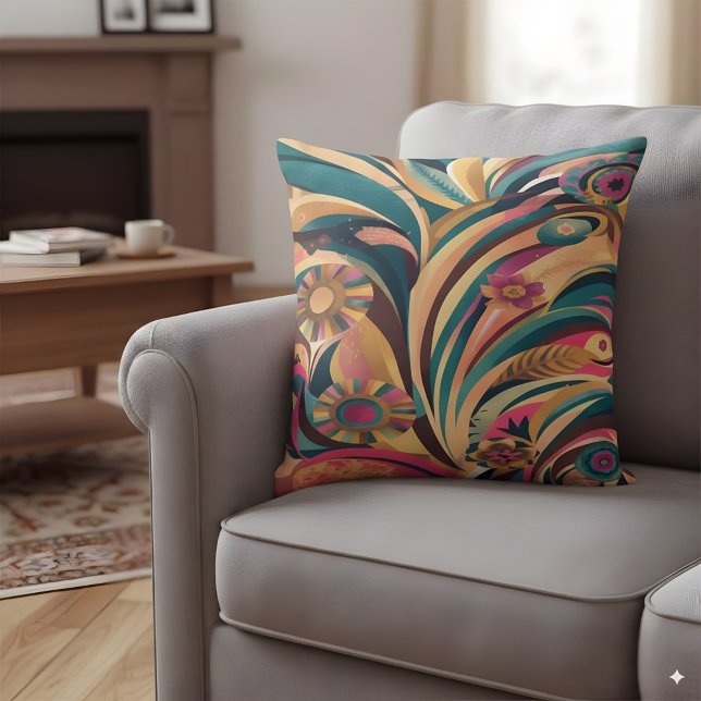 Coussin Design parfait avec des couleurs bohème (Créateur téléchargé)