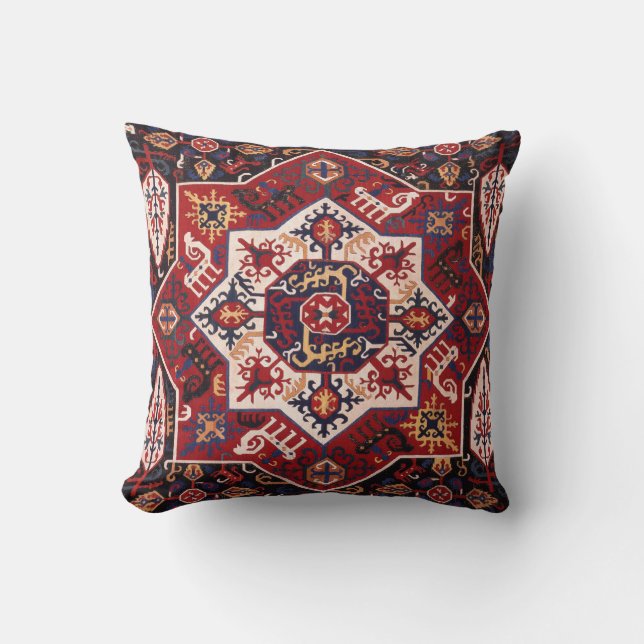 Coussin Design persian rouge et bleu (Recto)