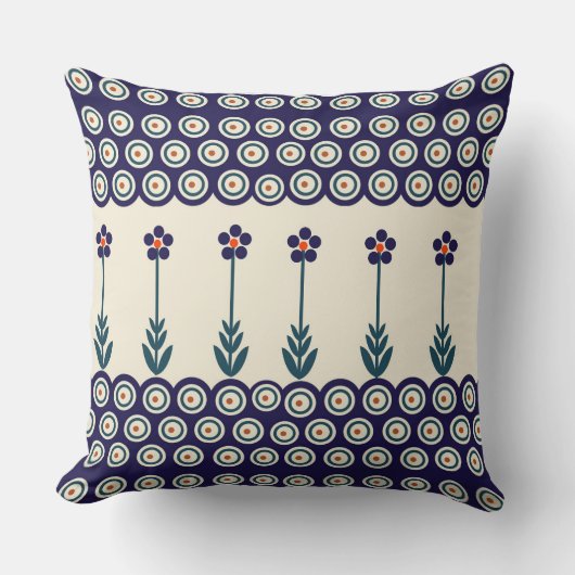 Coussin Design polonais de céramiques traditionnelles (Recto)