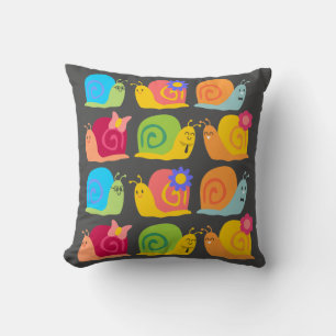 Coussin Design pour enfants d'escargots mignons