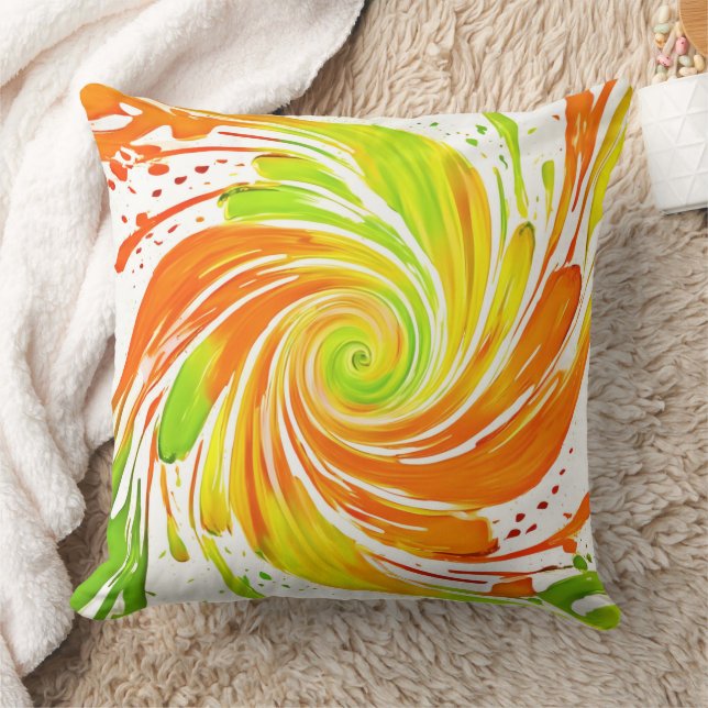 Coussin Design spiral vert et orange (Couverture)