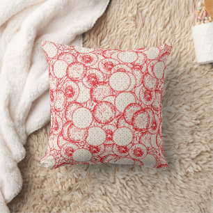 Coussin Design textile complexe avec rouge, or et