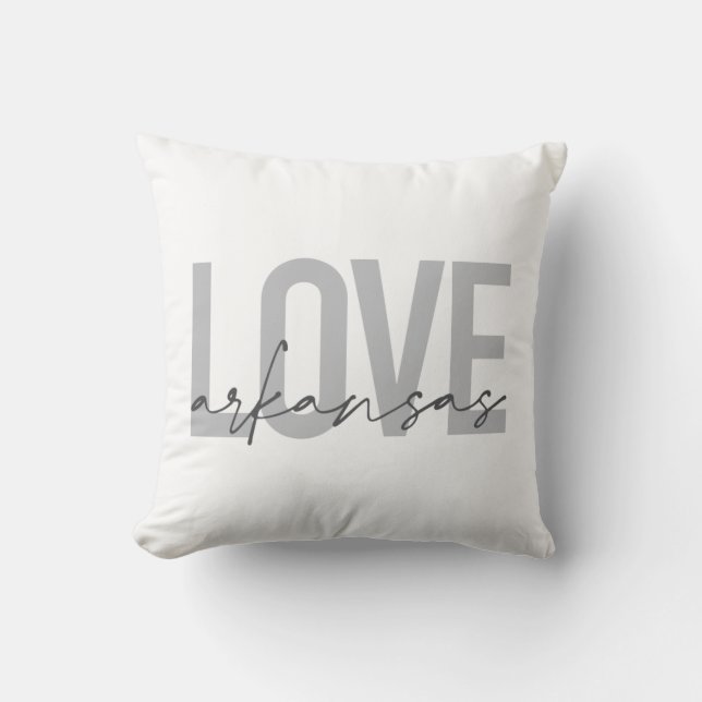 Coussin Design urbain, moderne, simple, cool Love Arkansas (Recto)