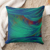 Coussin Design vert Abstrait Plumes décoratives (Couverture)