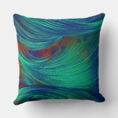 Coussin Design vert Abstrait Plumes décoratives (Verso)