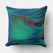 Coussin Design vert Abstrait Plumes décoratives (Recto)