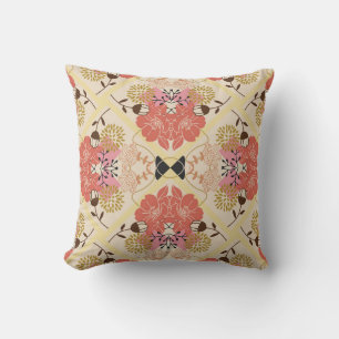 Coussin Design vintage fleuri et transparent pour motif.