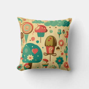 Coussin Design vintage rétro mignon pour enfants Cake Pop