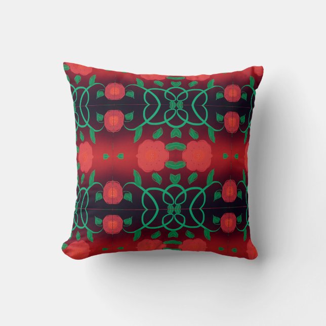 Coussin Designer Avec Gras Floral Impression En Ro (Recto)