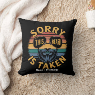 Coussin Désolé Cette Barbe est Prise Design Vintage Drôle