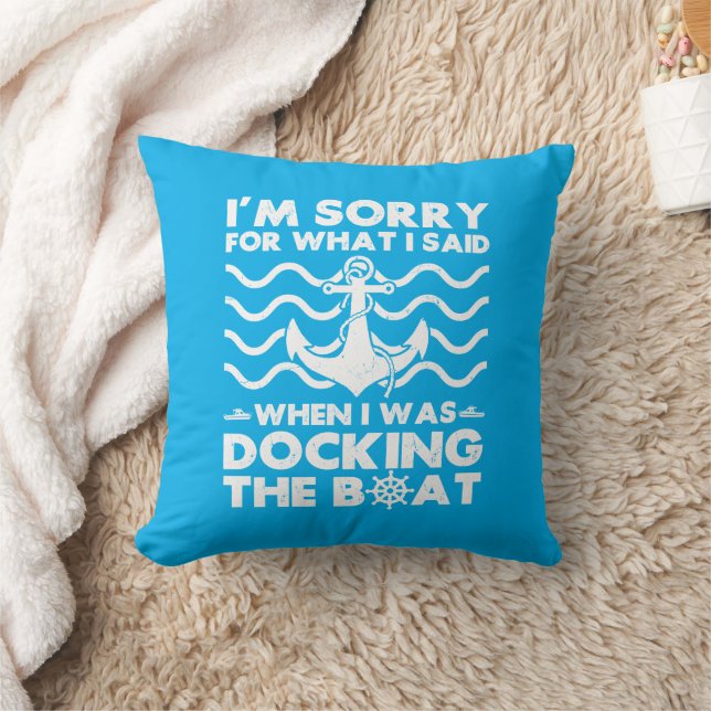 Coussin Désolé Dock Bateau Funny Bateau Capitaine voile (Couverture)