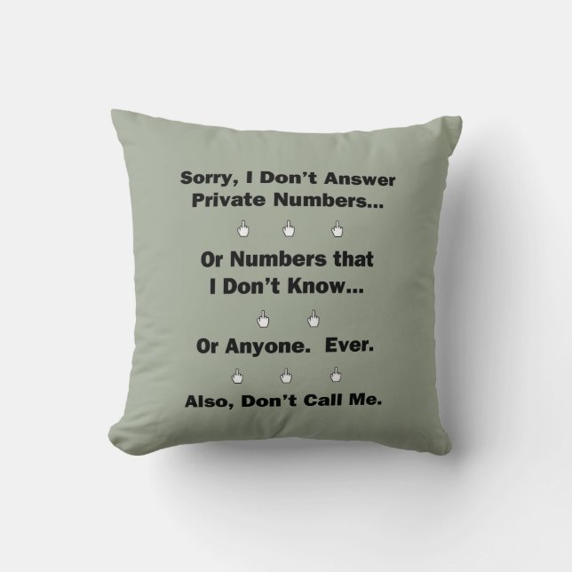 Coussin Désolé je ne réponds pas (Recto)