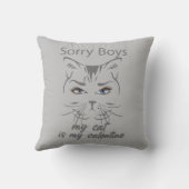 Coussin désolé les gars mon chat est ma valentine (Verso)