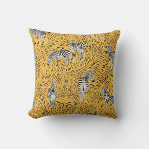 Coussin Dessin à la main Zebra Motif sans couture avec li