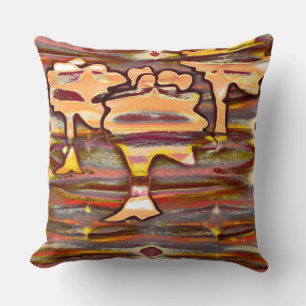 Coussin Dessin Abstrait avec taches boisées, écaillage de