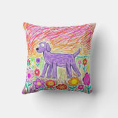Coussin Dessin abstrait coloré d'enfant d'art (Verso)