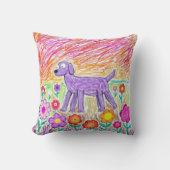 Coussin Dessin abstrait coloré d'enfant d'art (Recto)