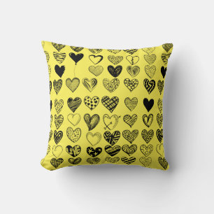 Coussin Dessin adorable de Black Heart Scribble