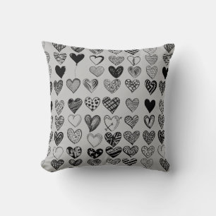 Coussin Dessin adorable de Black Heart Scribble