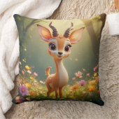 Coussin Dessin adorable Fawn par Fleurs Vibrantes (Couverture)