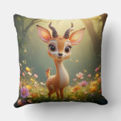 Coussin Dessin adorable Fawn par Fleurs Vibrantes (Verso)