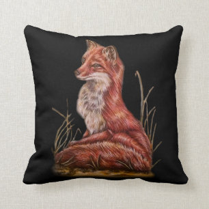 Coussin Dessin animal rouge d'art de Fox