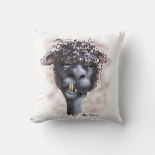 Coussin Dessin animé d'alpaca dément (Recto)