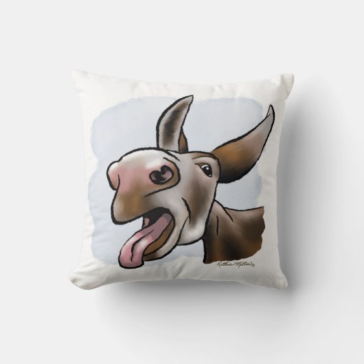 Coussin Dessin animé d'âne drôle fou (Recto)