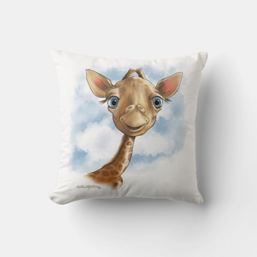 Coussin Dessin animé de bébé girafe mignon (Recto)