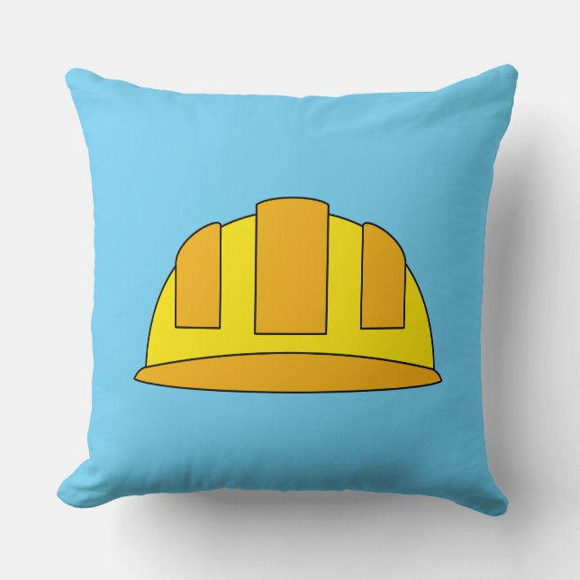 Coussin Dessin animé de casque jaune (Recto)