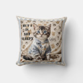 Coussin Dessin Animé de Chat Mignon Drôle pour l'heure du  (Recto)