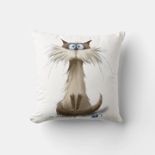 Coussin Dessin animé de chat siamois (Recto)