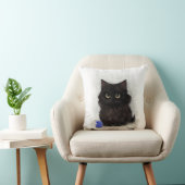 Coussin Dessin animé de chaton noir (Chaise)
