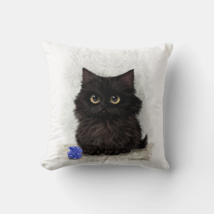Coussin Dessin animé de chaton noir