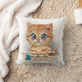 Coussin Dessin animé de chaton orange (Couverture)
