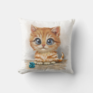 Coussin Dessin animé de chaton orange