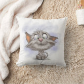 Coussin Dessin animé de chaton tabby amusant (Couverture)