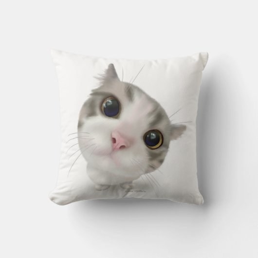 Coussin Dessin animé de chaton tabby mignon (Recto)