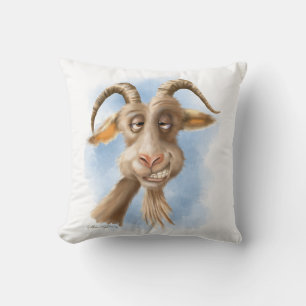 Coussin Dessin animé de chèvre drôle